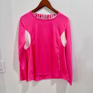 New Balance Pink Long sleeved running exercize top with White Panels